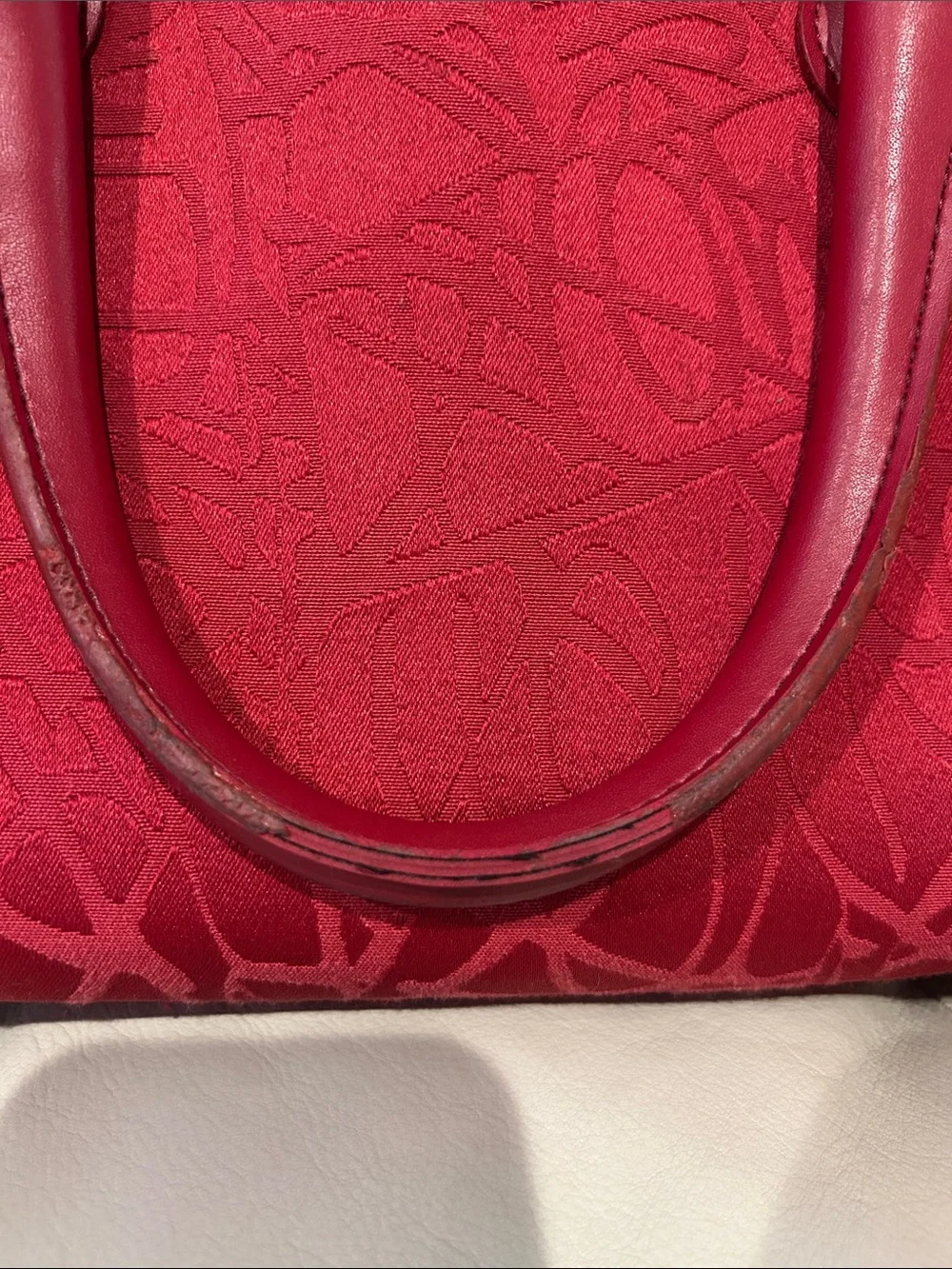 Diane Von Furstenberg DVF Vintage Red Travel Satchel Bag